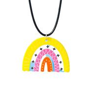 QHQQXN NBYGSC Collana Arcobaleno in Argento Sterling 925 per Donne e Uomini, Collana Arcobaleno Colorato Catena di Corda in Pelle Collana con Pendente Arcobaleno Nuvola Carina, Collana con Ponte
