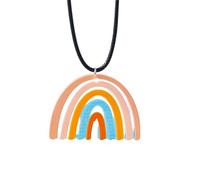 QHQQXN NBYGSC Collana Arcobaleno in Argento Sterling 925 per Donne e Uomini, Collana Arcobaleno Colorato Catena di Corda in Pelle Collana con Pendente Arcobaleno Nuvola Carina, Collana con Ponte