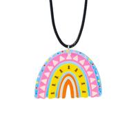 QHQQXN NBYGSC Collana Arcobaleno in Argento Sterling 925 per Donne e Uomini, Collana Arcobaleno Colorato Catena di Corda in Pelle Collana con Pendente Arcobaleno Nuvola Carina, Collana con Ponte
