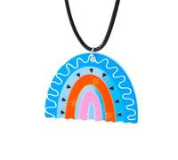 QHQQXN NBYGSC Collana Arcobaleno in Argento Sterling 925 per Donne e Uomini, Collana Arcobaleno Colorato Catena di Corda in Pelle Collana con Pendente Arcobaleno Nuvola Carina, Collana con Ponte