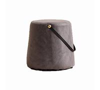 QHQQXN Round Foot Stool Ottoman with Handle for Living Room Bedroom Wooden Foot Stool Under Desk Shoes Changing Stool Jade Green 30cm*29cm*25cm