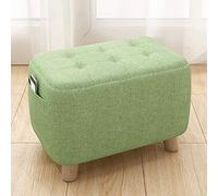 QHQQXN Round Pouffe Foot Stool - Upholstered Small Pouf Seat with Real Wood Legs Perfect Foot Rest for Home Office Stylish Accent Chair - Color A Size 42x25x27cm (17x10x11inch)