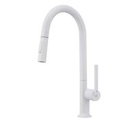 QHQQXN Rubinetti Estraibili per Lavello Cucina, Miscelatore Lavello Cucina Monocomando Bianco con Bocca Girevole a Collo di Cigno Rubinetti per la Casa