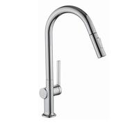 QHQQXN Rubinetti Estraibili per Lavello Cucina, Miscelatore Lavello Cucina Monocomando Cromato con Bocca Girevole a Collo di Cigno Rubinetti per la Casa