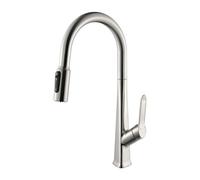 QHQQXN Rubinetto da Cucina Estraibile a 3 Vie Miscelatore da Cucina monocomando Spazzolato Bocca a Collo di Cigno Rubinetto da Cucina per Acqua Potabile a 3 Vie Rubinetto per lavello da Cucina 3 in 1