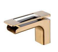QHQQXN Rubinetto per Il Bagno Miscelatore per lavabo a Cascata in Oro Spazzolato con Display della Temperatura Rubinetti digitali per la casa