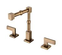 QHQQXN Rubinetto per lavabo a 3 Fori Rubinetto per Vasca in Ottone Acqua Calda e Fredda Miscelatore snodo Girevole per Bagno, Grigio