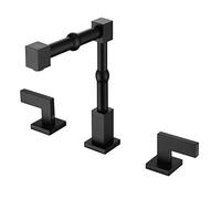 QHQQXN Rubinetto per lavabo a 3 Fori Rubinetto per Vasca in Ottone Acqua Calda e Fredda Miscelatore snodo Girevole per Bagno, Grigio