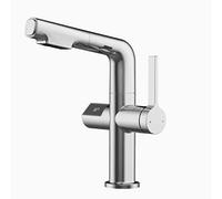 QHQQXN Rubinetto per lavabo con Miscelatore per Doccia Bagno Rotante Telescopico Display della Temperatura Acqua Calda e Fredda Rubinetto per lavabo monoforo,