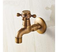 QHQQXN Rubinetto per Lavatrice Antico Europeo, Rubinetto per Piscina Singolo con Scopa Fredda, Rubinetto per Lavatrice a Doppio Uso Tutto in Rame, Rubinetto G1/2 ad Apertura Rapida, per Vasca da