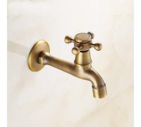 QHQQXN Rubinetto per Lavatrice Antico Europeo, Rubinetto per Piscina Singolo per Scopa Fredda, Rubinetto per Lavatrice a Doppio Uso Tutto in Rame, Rubinetto G1/2 ad Apertura Rapida, per Vasca da