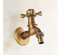 QHQQXN Rubinetto per Lavatrice Antico Europeo, Rubinetto per Piscina Singolo per Scopa Fredda, Rubinetto per Lavatrice a Doppio Uso Tutto in Rame, Rubinetto G1/2 ad Apertura Rapida, per Vasca da