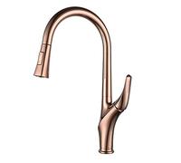 QHQQXN Rubinetto per lavello da Cucina, Rubinetto da Cucina con spruzzatore Estraibile, Miscelatore da Cucina, Rubinetto ad Arco Alto monocomando per lavello da Cucina, Rubinetto da Cucina in Ottone,