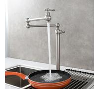 QHQQXN Rubinetto per riempitivo per pentole, rubinetto da cucina pieghevole in ottone, rubinetto con braccio oscillante a doppio snodo estensibile, rubinetti per lavello da cucina, rubinetto per stufa