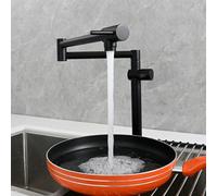 QHQQXN Rubinetto riempitivo per pentole da Piano, Rubinetto da Cucina Pieghevole con Bracci oscillanti a Doppio snodo estensibili, Rubinetto per lavello da Cucina in Ottone, Rubinetto per fornello,
