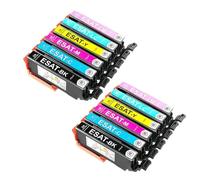 qhtWUYQEK Set di cartucce d'inchiostro compatibili che include BK, C, M, Y e LM per stampanti EP-712A, EP-713A, EP-812A, EP-813A(2SET)