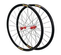 QHY Ruota Anteriore Posteriore Bicicletta 700c Set Ruote Bici da Corsa 28 Pollici Cerchio in Lega A Doppia Parete 30mm Freno C/V 8 9 10 11 velocità Cassetta QR 1560g (Color : Red hub, Size : 700c)