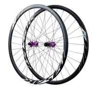 QHYRZE Set di Ruote Bici da Strada Gravel 700C Blocco Centrale Freno A Disco Ruota Sgancio Rapido Anteriore 9 * 100mm Posteriore 10 * 135mm 28H Cerchio, per Cassetta 7-12s(700c Purple)
