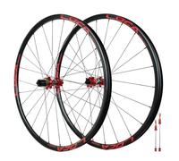 QHYRZE Set di Ruote Bici da Strada Gravel 700C Cerchio Bici 24H Ruota Freno A Disco Sgancio Rapido Anteriore 100mm Posteriore 135mm 360 Scatti Mozzo Straight Pull, per Cassetta 7-12s(700c Red)