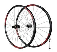 QHYRZE Set di Ruote Bici da Strada Gravel 700C Cerchio Bici 24H Ruota Freno A Disco Sgancio Rapido Anteriore 100mm Posteriore 135mm 360 Scatti Mozzo Straight Pull, per Cassetta 7-12s(700c Red A)