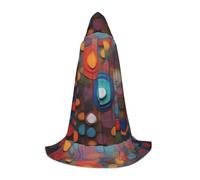 QHZLY Artistic Wonder - Mantello con cappuccio S per adolescenti, mantello lungo, per cosplay, feste in maschera, costume da palcoscenico, comic-con, carnevale, gioco di ruolo