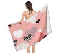QHZLY Asciugamano da bagno assorbente con motivo astratto d'amore, morbido, soffice, ad asciugatura rapida e traspirante, per viaggi, spiaggia