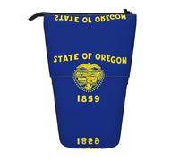 QHZLY Astuccio regolabile con cerniera e bandiera dell'Oregon, portatile, grande capacità, per cancelleria