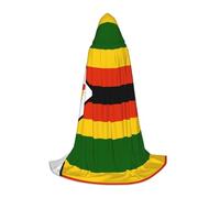 QHZLY Bandiera dello Zimbabwe mantello con cappuccio M per adolescenti mantello lungo Cosplay costume da palco in maschera Comic-Con Carnevale gioco di ruolo