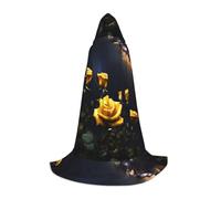 QHZLY Belle rose gialle con cappuccio mantello M per adolescenti mantello lungo Cosplay Masquerade Stage Costume Comic-Con Carnevale Gioco di ruolo