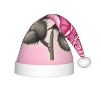 QHZLY Belle rose rosa Holiday Santa Hat per bambini poliestere Fluffy Trim Cap Costume accessorio