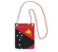 QHZLY Borsa a tracolla per cellulare con bandiera della Papua Nuova Guinea, nera, con tracolla regolabile, da donna, alla moda, comoda, rosa, Taglia unica