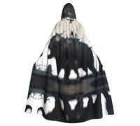 QHZLY CreepyCreatures - Mantello con cappuccio per Halloween, costume cosplay per adulti, per feste in maschera, feste a tema, spettacoli teatrali