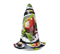 QHZLY Delizioso piatto con cappuccio mantello L per adolescenti mantello lungo Cosplay costume da palco in maschera Comic-Con Carnevale Gioco di ruolo