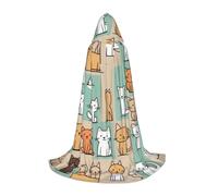 QHZLY Furry Friends - Mantello con cappuccio S per adolescenti, mantello lungo, per cosplay, travestimento, teatro, comic-con, carnevale, gioco di ruolo