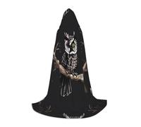 QHZLY Late Night Owl - Mantello con cappuccio L per adolescenti, mantello lungo, per cosplay, feste in maschera, costume da teatro, comic-con, carnevale, gioco di ruolo