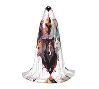 QHZLY Lupi e renna mantello con cappuccio M per adolescenti mantello lungo Cosplay costume da palco in maschera Comic-Con Carnevale gioco di ruolo