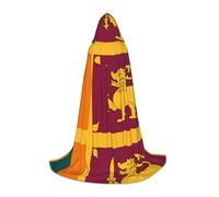 QHZLY Mantello con cappuccio con bandiera dello Sri Lanka L per adolescenti mantello lungo cosplay costume da palco in maschera Comic-Con Carnevale gioco di ruolo