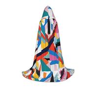 QHZLY Mantello con cappuccio L per adolescenti arte astratta mantello lungo cosplay costume da palcoscenico comic-con carnevale gioco di ruolo