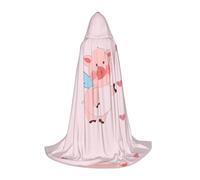 QHZLY Mantello con cappuccio maiale volante cartone animato M per adolescenti mantello lungo Cosplay Costume da palco in maschera Comic-Con Carnevale Gioco di ruolo
