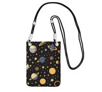 QHZLY Planet in the Dark - Borsa a tracolla per cellulare, da donna, con tracolla regolabile, alla moda, comoda, Nero , Taglia unica