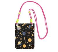 QHZLY Planet in the Dark - Borsa a tracolla per cellulare, da donna, con tracolla regolabile, alla moda, comoda, Fucsia, Taglia unica