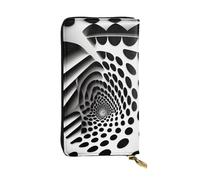 QHZLY Portafoglio in pelle con lunga rotazione illusione, unisex, elegante e funzionale, con scomparti per carte, tasche con cerniera
