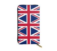 QHZLY Portafoglio lungo in pelle con bandiera britannica per unisex, elegante e funzionale, con scomparti per carte, tasche con cerniera