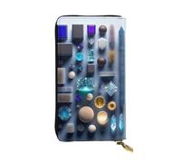 QHZLY Portafoglio lungo in pelle con cristalli artistici, unisex, elegante e funzionale, con scomparti per schede, tasche con cerniera