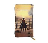 QHZLY Portafoglio lungo in pelle da cowboy cronache pochette per unisex, elegante e funzionale, con scomparti per carte, tasche con cerniera