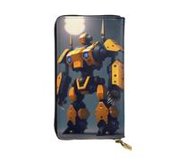 QHZLY Portafoglio lungo in pelle Robots at War per unisex, elegante e funzionale, con scomparti per carte, tasche con cerniera