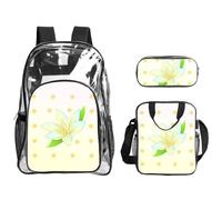 QHZLY Set di astucci in PVC trasparente con narcisi fioriti, leggero e resistente