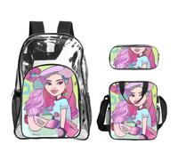 QHZLY Set di astucci per il pranzo in PVC trasparente, alla moda, leggeri e durevoli