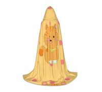 QHZLY simpatico cartone animato gattino mantello con cappuccio M per adolescenti mantello lungo cosplay costume da palco in maschera Comic-Con Carnevale gioco di ruolo