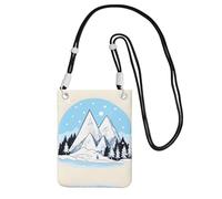 QHZLY Snow-capped Mountains, borsa a tracolla per cellulare, da donna, con tracolla regolabile, alla moda, comoda e alla moda, colore: nero, Nero , Taglia unica